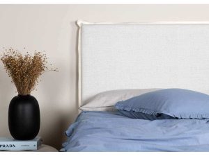 Signe Sänggavelöverdrag  Linen - White - 180*140 - Beige, 180x140