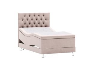Queen Crown Ställbar Säng - Beige - Sammet, 80x200 cm