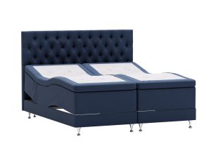 Queen Crown Ställbar Säng - Blå - Möbeltyg, 180x210 cm