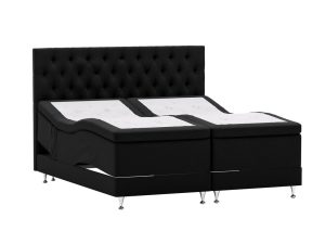 Queen Crown Ställbar Säng - Svart - Möbeltyg, 160x200 cm