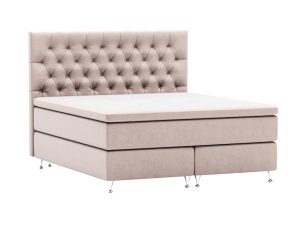 Royal Lyx Kontinentalsäng med Handquiltad Gavel - Beige - Sammet, 180x210 cm