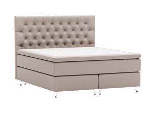 Royal Lyx Kontinentalsäng med Handquiltad Gavel - Mörkbeige - Möbeltyg, 120x200 cm