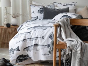 2-Dels Set Havsfiskar Svart/Vit